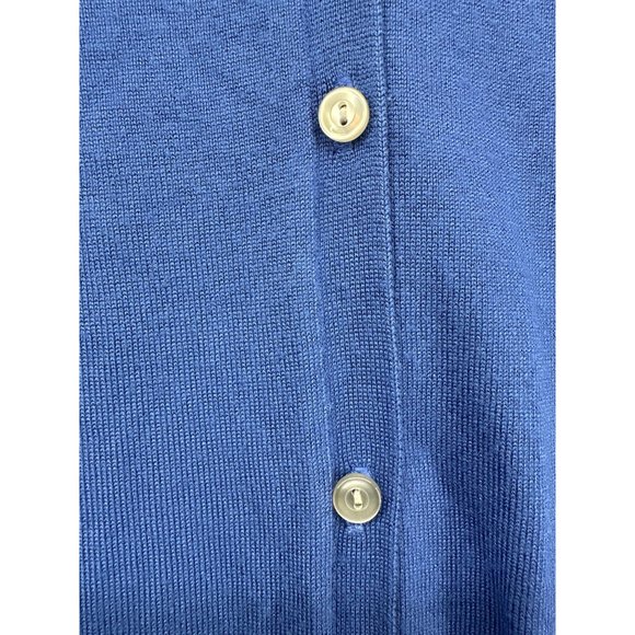 Lands End Women's Cardigan Cobalt Blue Sz M Lightweight Long Sleeve Button Front - Picture 2 of 11
